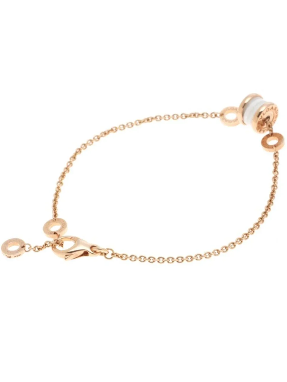 Bvlgari Element Bracelet Pink Gold Ceramic White